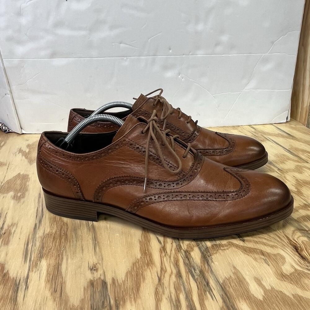 Cole Haan Grand OS Wingtip Oxford Mens 11.5 M Brown Leather Brogue Career Preppy